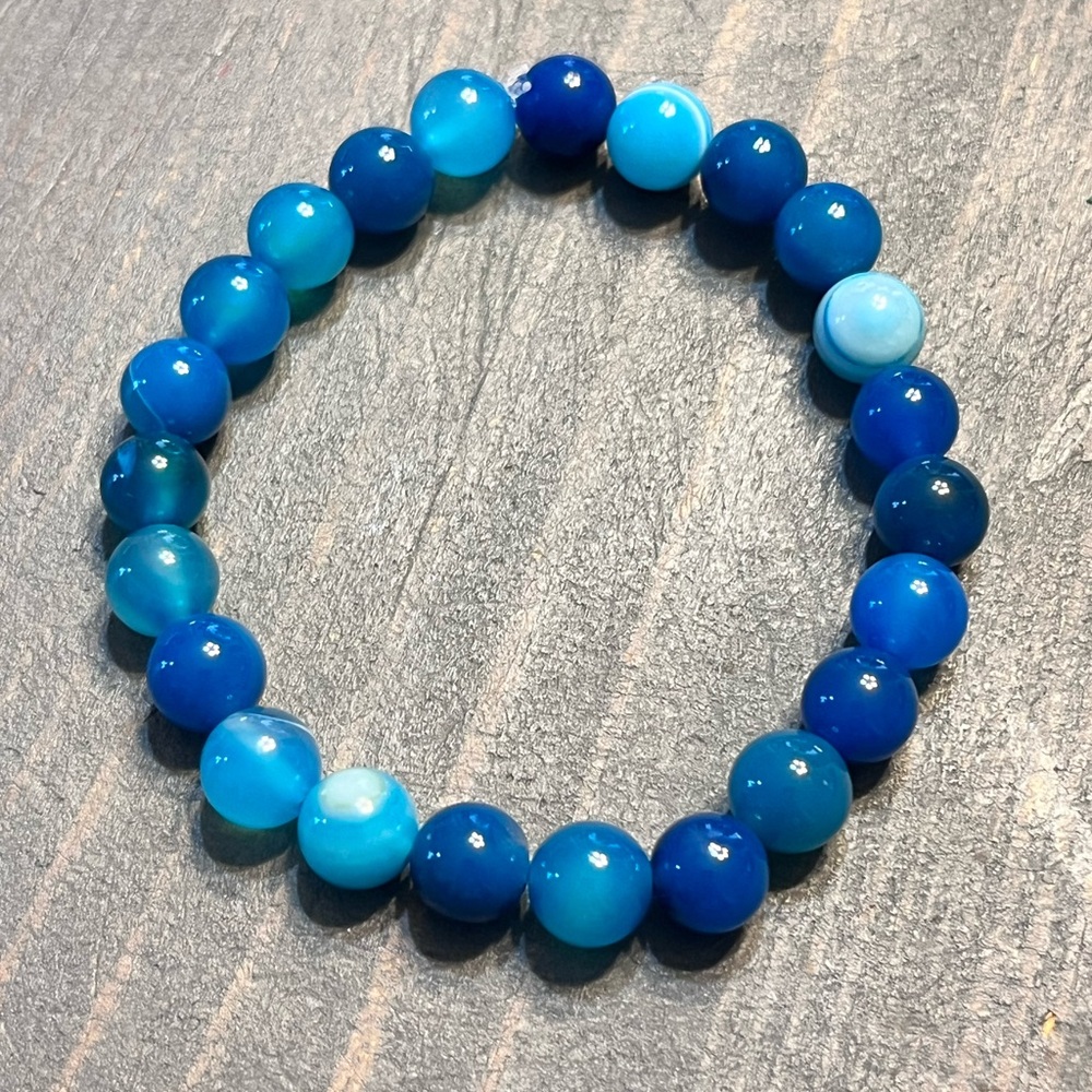 3/$15 Hand Crafted Blue Beaded Bracelet - Picture 2 of 2